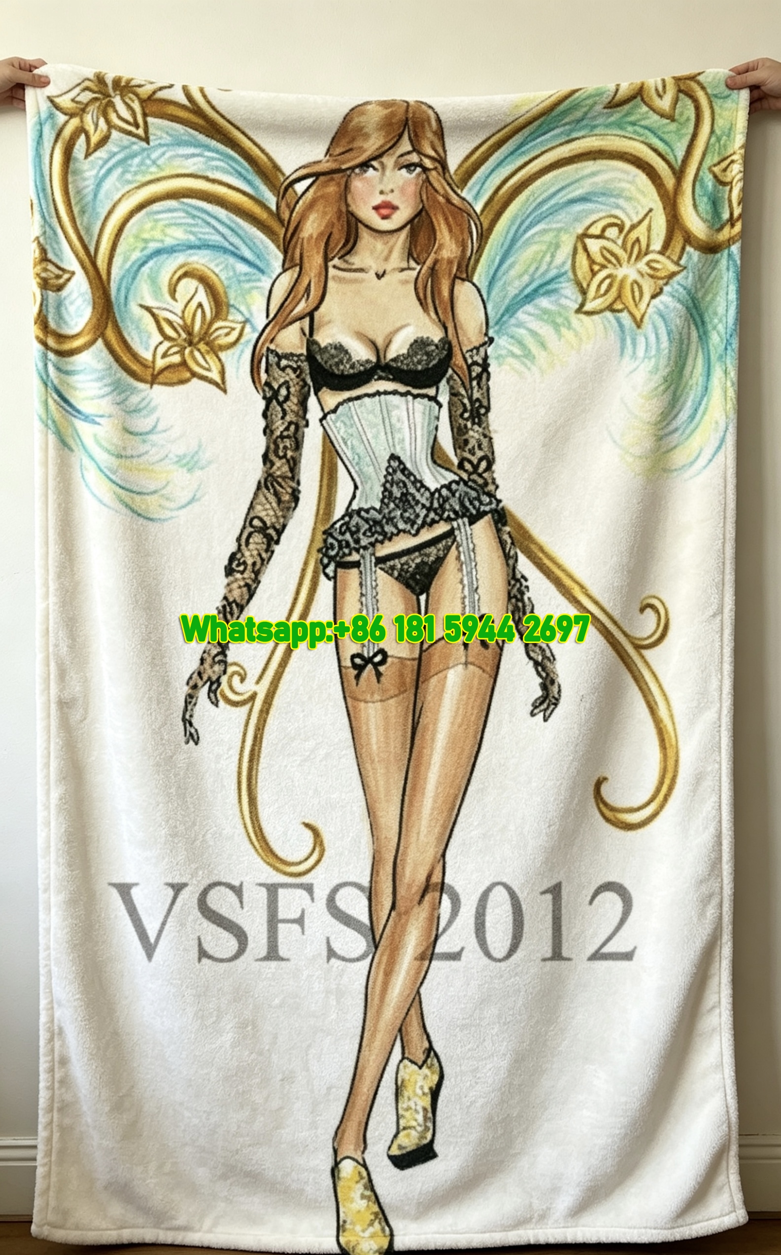 victorias secret leomie anderson flannel sofa throw blanket V185
